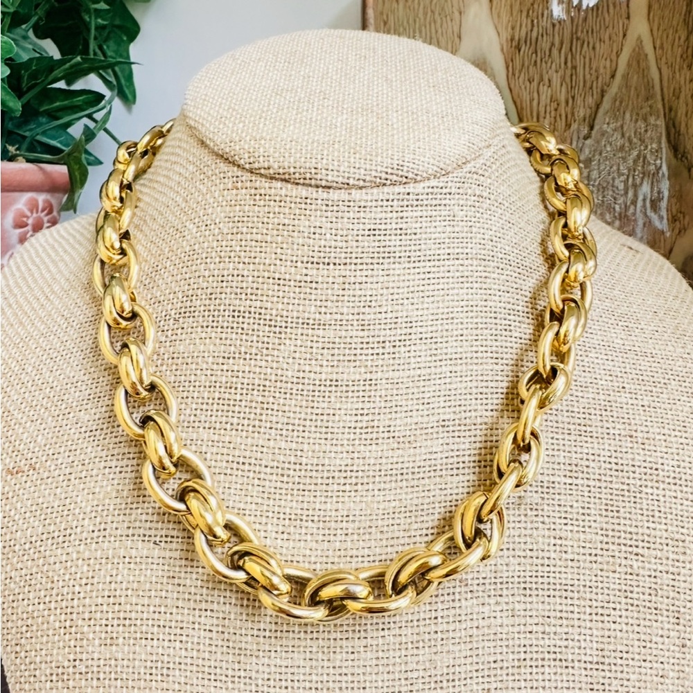 Pilar Crespi Gold Cable Chain Necklace with Chunky Links